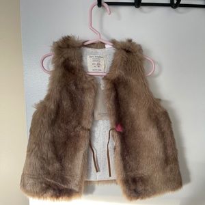 Zara BabyGirl Faux Fur Vest w/ Front Tie